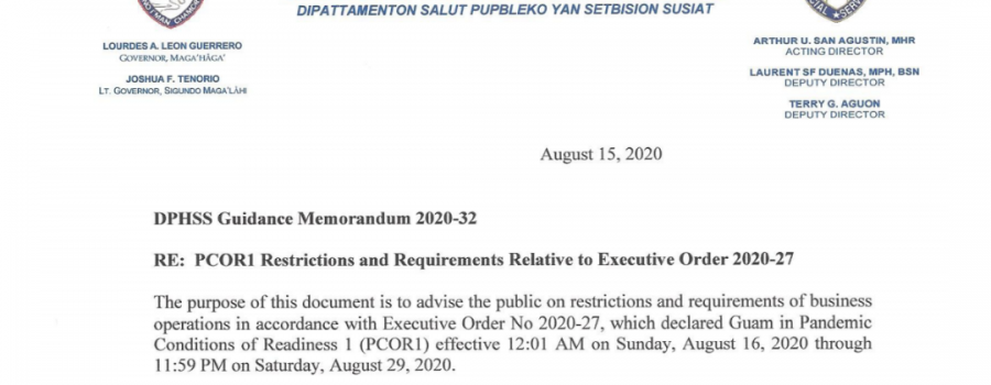 DPHSS Guidance Memo 2020-32 Guidance, Restrictions, and Requirements for PCOR 1