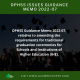 DPHSS Issues Guidance Memo 2022-07 – Relative to amending the requirements for traditional graduation ceremonies for Schools and Institutions of Higher Education.