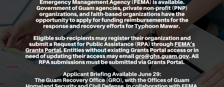 FEMA Public Assistance Applicants Briefing Available on June 29