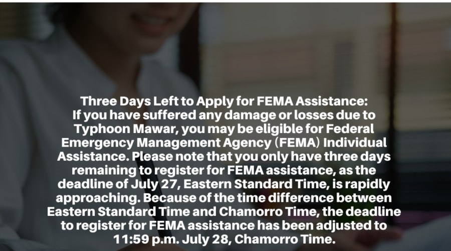 Three Days Left to Apply for FEMA Assistance